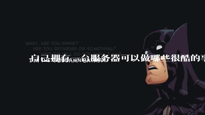 自己拥有一台服务器可以做哪些很酷的事情？